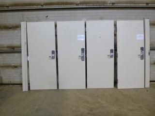 (4) Steel Fire Doors, C/w (4) Steel Frame Pieces *Doors Rated 90 Minutes*