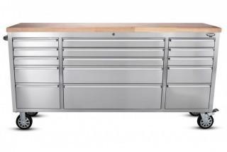 72" 15 Drawer Stainless Steel Tool Chest.