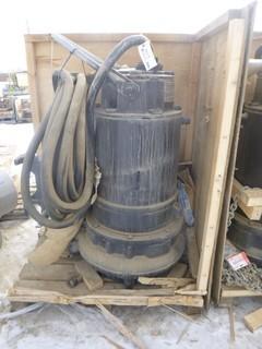 FLYGT Submersible Pump, 600 Volts, 82 Amps, SN 33001810220122