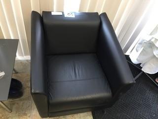 Black Leather Reception Chair