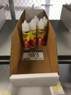 Box of 60ml Bottles of Fuzions Vape Juice 3mg Nicotine Strawberry Lemon.