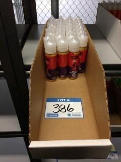 Box of 60ml Bottles of Fuzions Vape Juice 3mg Nicotine Grape Strawberry.