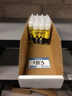 Box of 60ml Bottles of Fuzions Vape Juice 3mg Nicotine Blackberry Lemonade.
