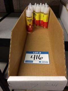 Box of 60ml Bottles of Fuzions Vape Juice Nicotine Free Strawberry Lemon.