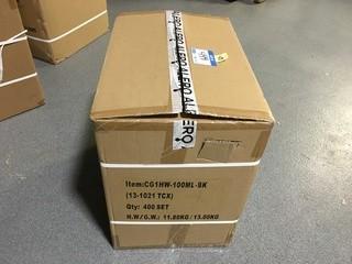 Box of 100ml Plastic Bottles With Black Caps (400).