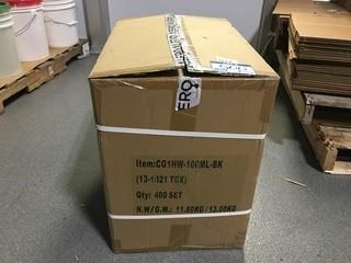 Box of 100ml Plastic Bottles With Black Caps (400).