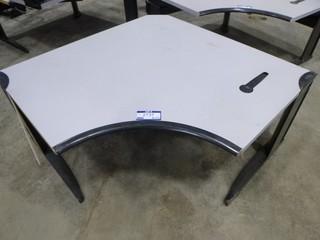 46.5" x 46.5" Corner Table, 22" To 31" Variable Height