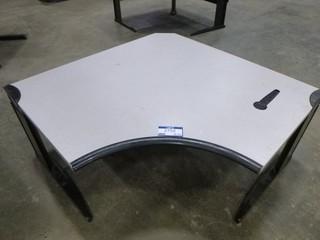 46.5" x 46.5" Corner Table, 22" To 31" Variable Height