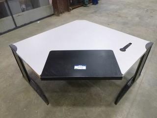 46.5" x 46.5" Corner Table, 22" To 31" Variable Height