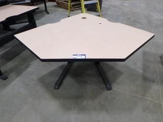 45 1/4" x 59" Corner Table, 22" To 31" Variable Height