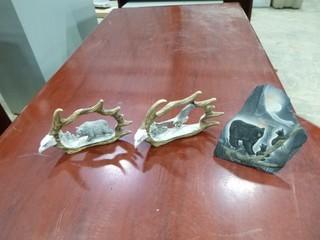 (3) Wildlife Sculptures (A1)