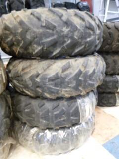 (2) Dunlop ATV Tires, AT25x10-12, Used, C/w (2) Dunlop ATV Tires, AT25x8-12, Used