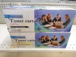 (2) Toner Cartridges 1 Black, 1 Yellow, For Canon Printers