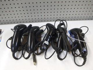 (5) USB Laser Barcode Scanners, Universal Honeywell