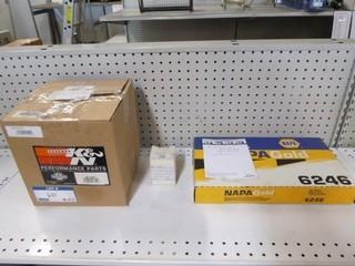 Qty Of Air Filters, (1) Crank Cape Filter, Part 2168, (1) K & N Air Filter, Part RF-1040, Napa Cabin Filter, Part 6246