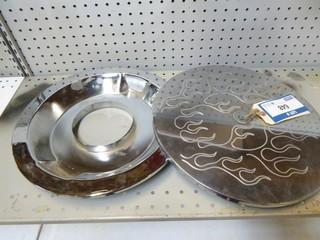 Chrome Air Cleaner Bottom and Top, 5" Port Hole, (No Filter) (Fitment Unknown)