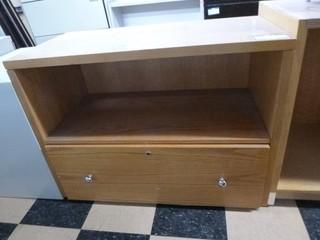 1-Drawer & 1-Shelf Shelving Unit (Wood) *No Keys