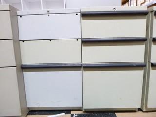3-Drawer Filing Cabinet w/ Wheels w/ Contents (2 pcs) *Missing 2 Handles