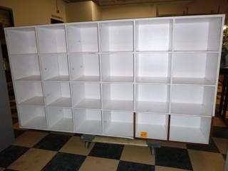 24-Tier Shelving Unit (Wood).  Can support over 500lbs of books.  Cannot be dismantled custom made
