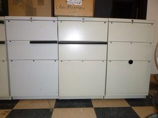 3-Drawer Filing Cabinet w/ Contents (3 pcs) * No Keys & Missing Handles