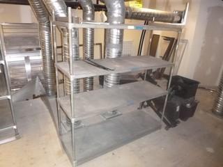 Metal Shelving (5 pcs) w/ Casters, 36"x63" (1 pc), 60"x66" (1 pc), 60"x75" (1 pc), 55"x63" (2 pcs), 72"x64" (1 pc) * Contents NOT Included