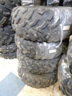 (2) Dunlop ATV Tires, AT25x10-12, Used, C/w (2) Dunlop ATV Tires, AT25x8-12, Used