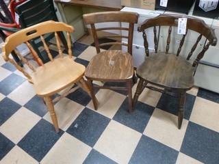 (3) Wooden Chairs
