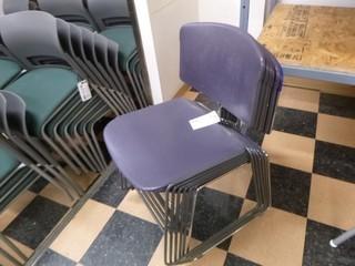 (6) Metal Frame Chairs w/ Plastic Seat/Back