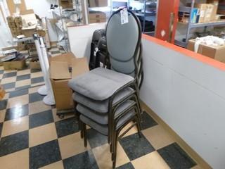 (4) Metal Frame Chairs w/ Cloth Seat/Back