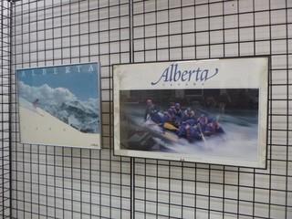 (2) Framed Pictures (Rafting/Kananaskis River, Sking/Sunshine Village)