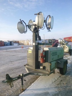 2014 Wacker Neuson LTW20 20Kw S/A Light Tower C/w (4) Lights, 4Cyl Diesel, Pintle Hitch, Vertical Mast, Hyd Extension Showing 1446Hrs. SN 5XFLW0517EN003335 *Note: Generator Requires Repair*