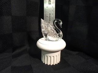Swarovski Crystal Swan on Pedestal.