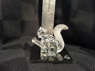 Swarovski Crystal Squirrel with Glass Base.