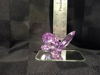 Swarovski Crystal Purple Butterfly on Glass Base.