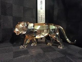 Swarovski Crystal Endangered Wildlife Tiger, Golden Shine Crystal.