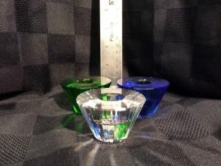 Set of (3) Swarovski Crystal Candle Holders.