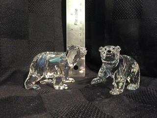 Swarovski Crystal, Polar Bear Cubs In Crystal Moonlight .