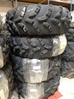 (2) Carlisle ATV Tires, AT26x8-14, Used, C/w (2) Carlisle ATV Tires, AT26x10-14, Used