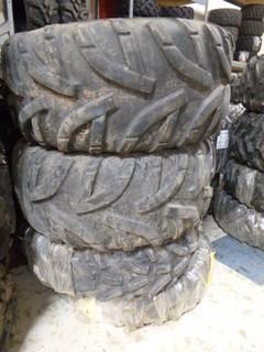 (2) Duro ATV Tires, AT25x8-12, Used, C/w (2) Duro ATV Tires, AT25x10-12, Used