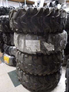 (2) Kenda Bear Claw ATV Tires, 25x8.00-12, Used, C/w (2) Kenda Bear Claw ATV Tires, 25x10.00-12, Used