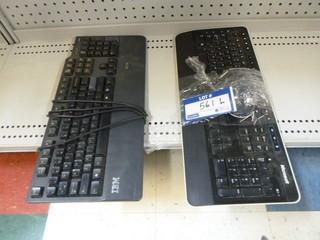 (1) Microsoft Wireless Key Board and Mouse, (1) IBM Wired Keyboard