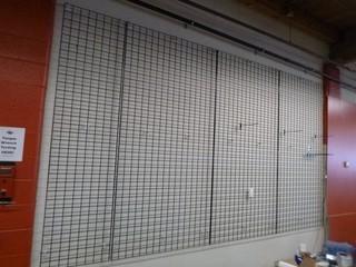 Metal Grid Wall Display Racking, 48"x96" (4 pcs), 24"x96" (1 pc) with Wall mount brackets included.