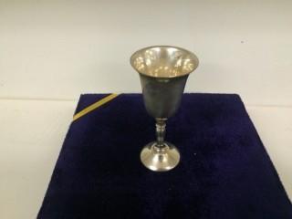 (6) Silver Mini Goblets in Case.