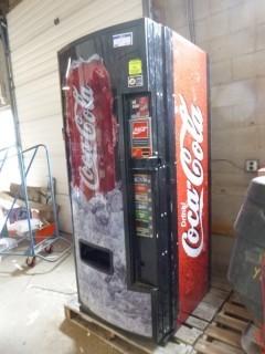 Coca Cola Vending Machine, Model DN 276E CC/S11-7, 28"x33"x73", Extra Insulated and Weighted For Outdoor Use, SN 1139 6557CX