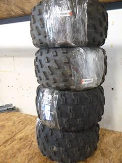 (2) Dunlop ATV Tires, Used, 20x10x9, C/w (2) Dunlop KT335 ATV Tires, Used, 20x10x9