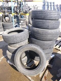 (12) Misc Automotive Tires, Used, Various Sizes, Untested