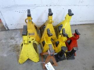 (8) Jack Stands Various Sizes, C/w (2) Bottle Jacks
