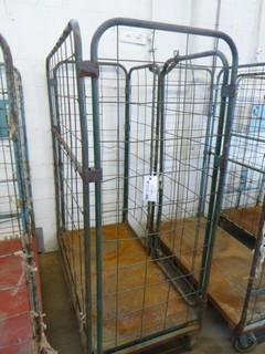 Approx. 57in X 27in X 70in Portable Parts Cage/ Cart Heavy Duty Casters and 500lb capacity