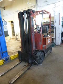Lansing Bagnall 4200 Lbs Modified Electric Lifttruck, Mod. F0ER920FL, 2256Hrs, S/N 77071209, 72V, C/w 3 Stage Mast, 48" Forks, Cage, Solid Tires