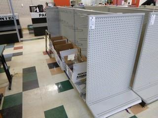 Wilson Brand Gondola Shelving w/ End Caps and Shelves, Approx. 124" x 73" x 55", Made In Canada